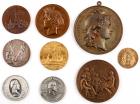 Beautiful 19th Century, French Commemorative Medallions and Medals -- Nine Total, Including Eiffel Tower and Statue of Liberty