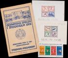 Scarce 1912 Olympics Stadium Program and Two 1936 Berlin Olympic Stamp Sheets Issued By the Third Reich on Opening Day