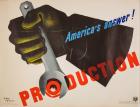 Vintage, Original WWII Poster: "America's Answer! Production" by Jean Carlu -- One of the Greatest WWII Homefront Posters