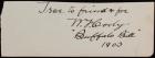 Cody, William F. "Buffalo Bill," Rare Inscribed and Double Signed Autograph Leaf, 1903