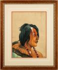 Seltzer, O. C. -- Legendary Artist of the Frontier and Old West -- "Portrait of a Native American"