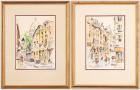 Two Outstanding, Vintage Original, Paris Street Paintings/Watercolors