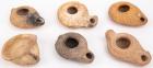 Judaea: 6 Assorted Terracotta Oil Lamps: Late Roman, Hellenistic, Byzantine, Ancient Jewish and Iron Age