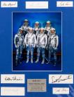 Collection of Cut Signatures by All Seven Mercury Astronauts in a Matted, Photo Presentation