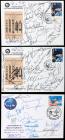 3 Autographed Covers, Signatures of 45+ Astronauts who Have Flown in Space, Mostly American and Russian