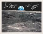 6 Moonwalkers: Aldrin, Bean, Cernan, Scott, Duke, and Mitchell on Oversized Color Glossy of Earth from the Moon