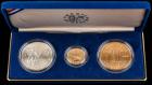 1988 America in Space Commemorative Bronze, Silver and Gold Set in Original Case/COA by US Mint