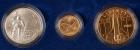 1988 America in Space Commemorative Bronze, Silver and Gold Set in Original Case/COA by US Mint - 2