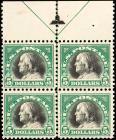 $5 Deep Green & Black Arrow Block of 4, NH