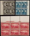 1909-1938. Better Plate Block Group, 38 Plate Blocks