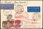 1931 Zeppelin Polar Flight Card with Leningrad Air Delivery Bordpost Mark, Danzig Despatch, Sieger 119 B Var