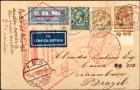 1933 Century of Progress Connecting Flight, Berlin to Friedrichshafen, then to Rio by Zeppelin, Great Britain Despatch, 3 Covers