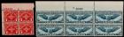 1917-1959 U.S. Airmail & Back of the Book Plate Blocks, Near 70 Plate Blocks