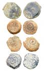 4-piece Hasmonean Dynasty Alexander Jannaeus Lead Prutah Group