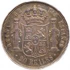 Spain. 20 Reales, 1855 PCGS AU53 - 2