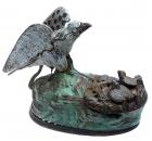 Original, Antique 19th Century "Eagle and Eaglets " Cast Iron Mechanical Bank, Scarce - 2