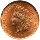 1867 Indian Head 1C PCGS MS64 RD