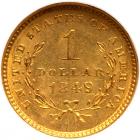 1849 $1 Gold Liberty. Open Wreath NGC MS63 - 2