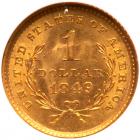 1849 $1 Gold Liberty. No L NGC MS64 - 2