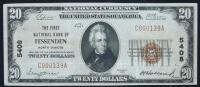 1929, $20 National Bank Note FNB of Fessenden, North Dakota