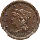 1846 N-3 R2 Repunched 184 NGC graded MS62 Brown
