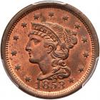 1853 N-10 R1 Repunched Date PCGS graded MS64 Red & Brown