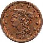 1855 N-10 R1 Italic 55 PCGS graded MS65 Brown