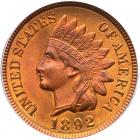 1892 Indian Head 1C PCGS MS64 RD