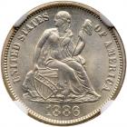 1886 Liberty Seated 10C NGC MS64