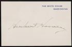 Hoover, Herbert - Signed White House Card With Presidential Medallion