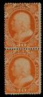 1860 30c Orange Vertical Pair Mint (Sc 38)