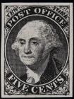 New York, N.Y., 5c Black Postmasters' Provisional, Sperati Forgery (Sc 9X1)