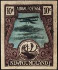 Newfoundland, 1919 10c Airmail Hand Colored Essay in Magenta & Blue