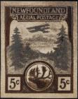 Newfoundland, 1919 5c Airmail Hand Colored Essay in Brown & Black