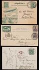 Worldwide. 1912-1919 Early Zeppelin Flights, 9 Flown Covers or Cards