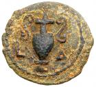 Judaea, Procuratorial. Valerius Gratus. AE Prutah (1.81 g), 15-26 CE EF