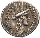 Jewish Reference Coinage, A. Plautius. Silver Denarius (4.00 g), 55 BC