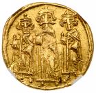 Arab-Byzantine. Anonymous (<I>temp.</I> Mu'awiya b. Abi Sufyan or 'Abd al-Malik b. Marwan). Gold Solidus (4.34 g), AH 41-60 or 6