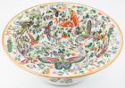 Monumental Famille Rose Bowl "100 Butterflies", Incredible Detail, Explosion of Spring Colors