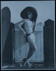 Clara Bow: A Scandalous and Superb, Oversized Full Portrait Photo in Swimsuit with Holstered Pistol and a Cigarette Dangling