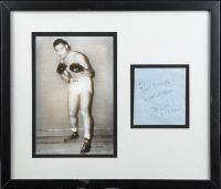 Joe Louis, Legendary Boxer, Rare, Vintage, Inscribed and Signed Album Page