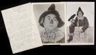 Ray Bolger: Two Signed and Inscribed Photos plus Handwritten Letter Signed With Great Content Regarding THE WIZARD OF OZ