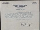 Kennedy, John F. -- Early Congressional Letter