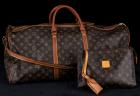 Authentic, Vintage Pre-Owned Louis Vuitton Brown Canvas and Leather Weekend/Travel Bag With Separate Toiletry Pouch