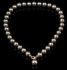 Beautiful 18" South Sea Pearl Necklace with 14K Yellow Gold Clasps with Detachable Single Pearl and Diamond Accent/Pendant