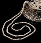 Lovely and Sophisticated 110 Inch Round Seed Pearl Necklace, Fine Luster