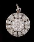 Art Deco Style 18K White Gold and Diamond Round Pendant