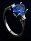 14 Karat White Gold Sapphire and Diamond Ring