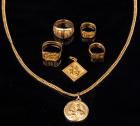 Assortment of 14K/18K Gold Rings and Charms plus Fine 18K Yellow Gold Chain