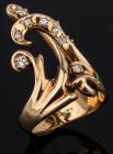 14 Karat Yellow Gold and Diamond Lady's Ring